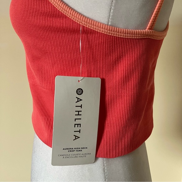 Athleta Pink Aurora High Neck Crop Tank size Medium NWT - Picture 5 of 7